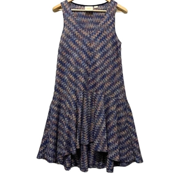 Maeve Anthropologie Westwater Zig‎ Zag Knit Sleeveless Drop Waist Dress - Picture 5 of 7
